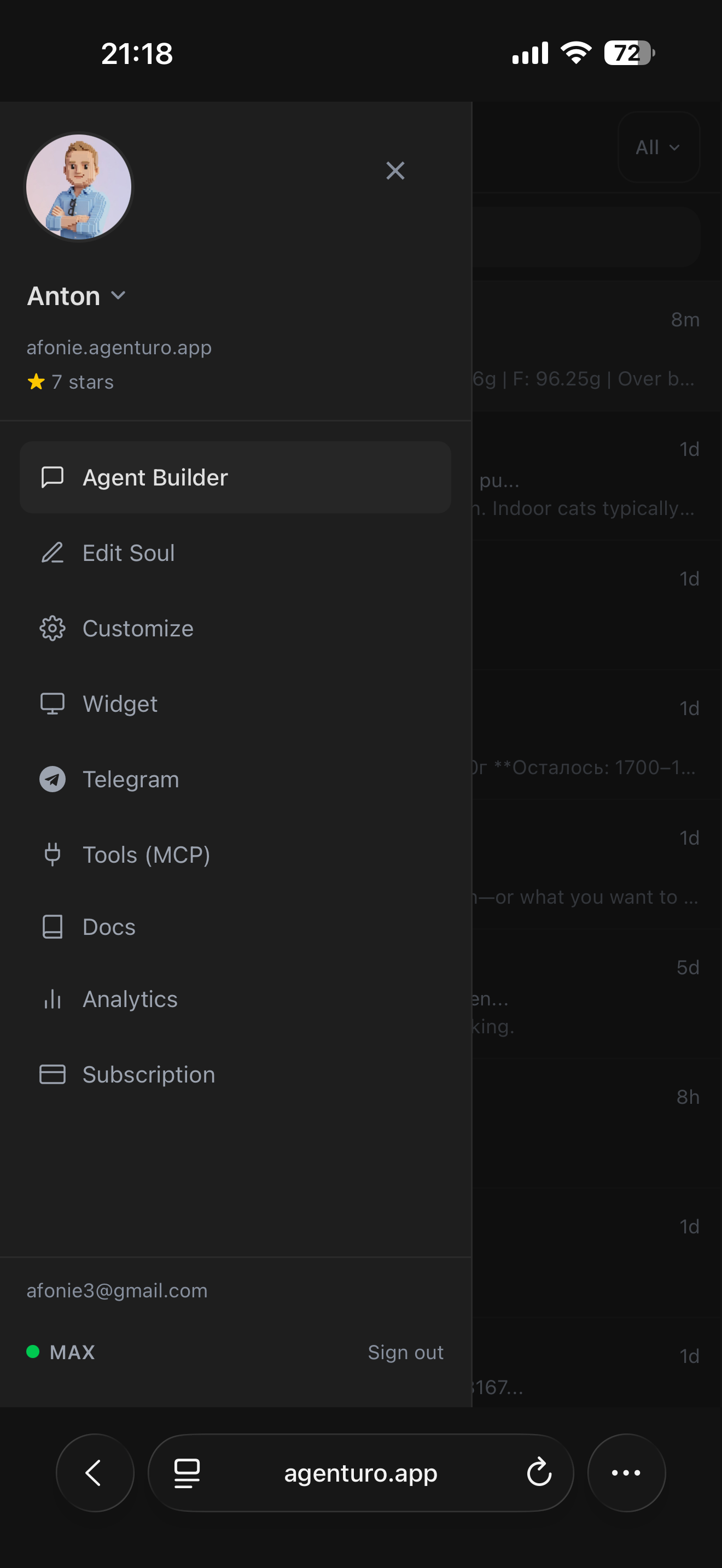 Admin panel