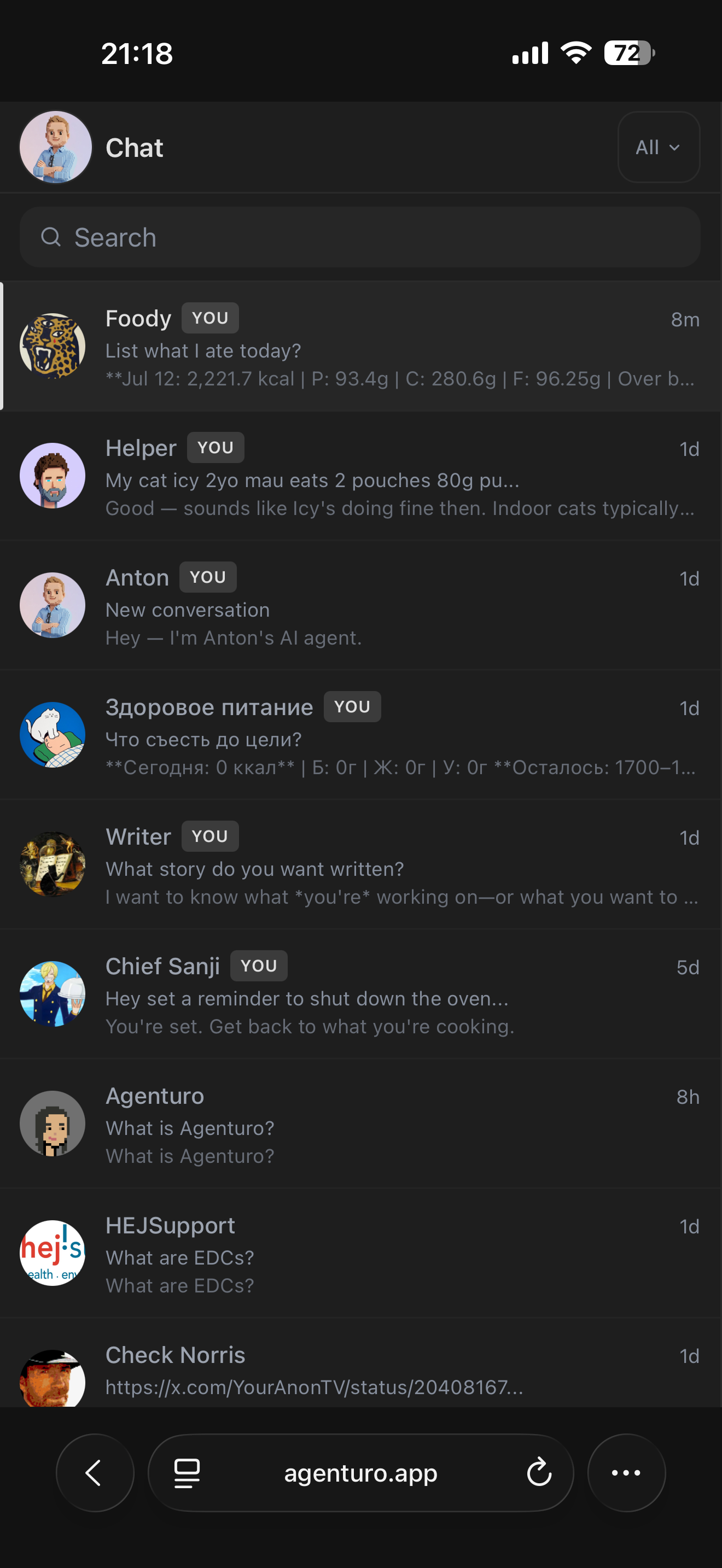 Chat with agents