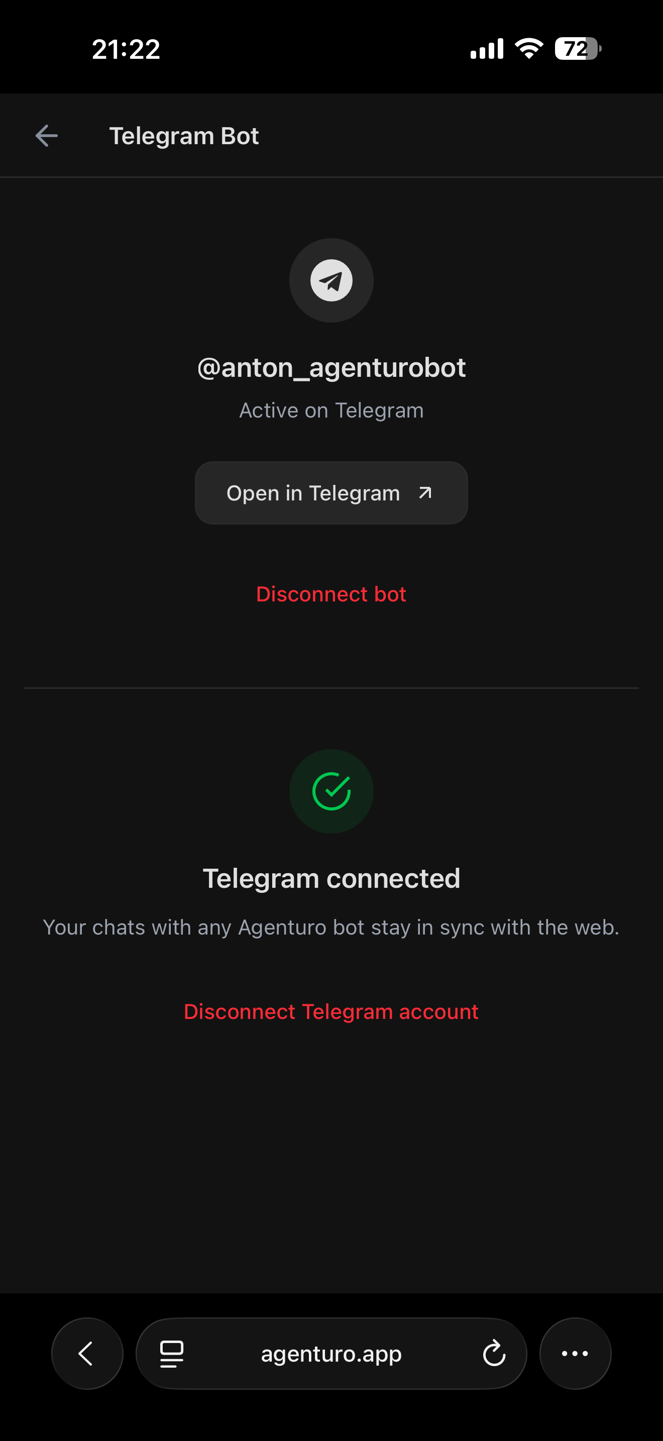 Telegram, synced